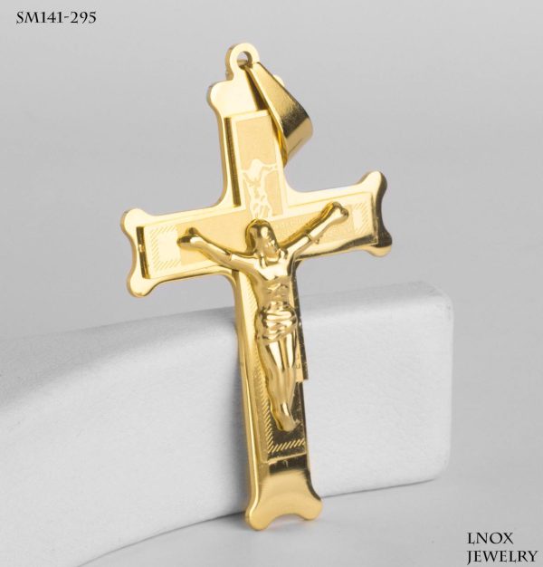 پلاک صلیب طلایی طرح مسیح 11