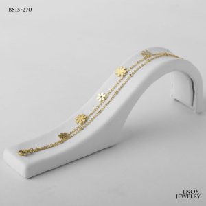 دستبند دولاین گل استیل طلایی